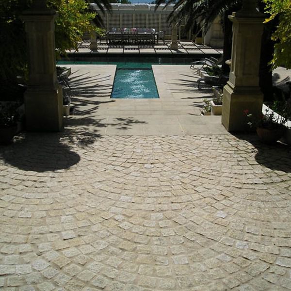 Granite paving Patio with outdoor living room