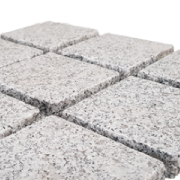 Sesame white Granite Cobbles 90x90x40 flamed top