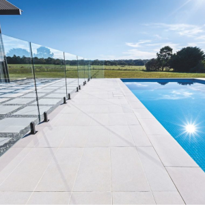 Oyster White Porcelain poolside pavers